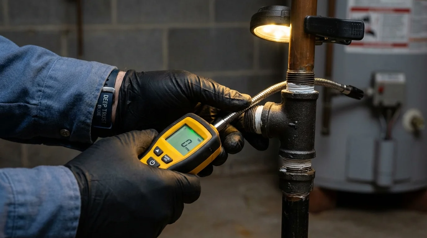 Gas leak detection with electronic sniffer by Johns Plumbing LLC in Glenn Dale