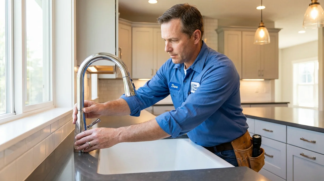 Kitchen faucet installation by Johns Plumbing LLC in Glenn Dale